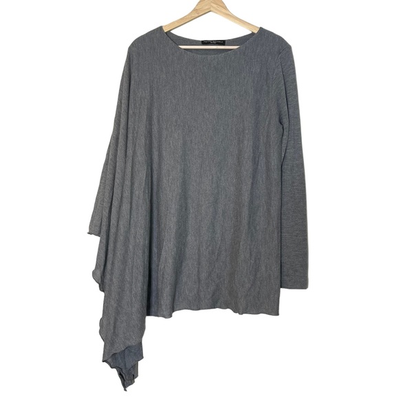 Pietro Brunelli Maternity Gray Asymmetrical Pullover Poncho Like Sweater Size M - Picture 1 of 12
